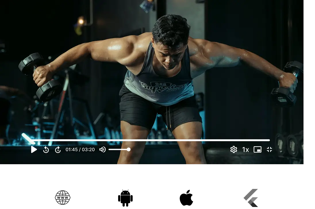 Branded video player with custom speeds and offline downloads