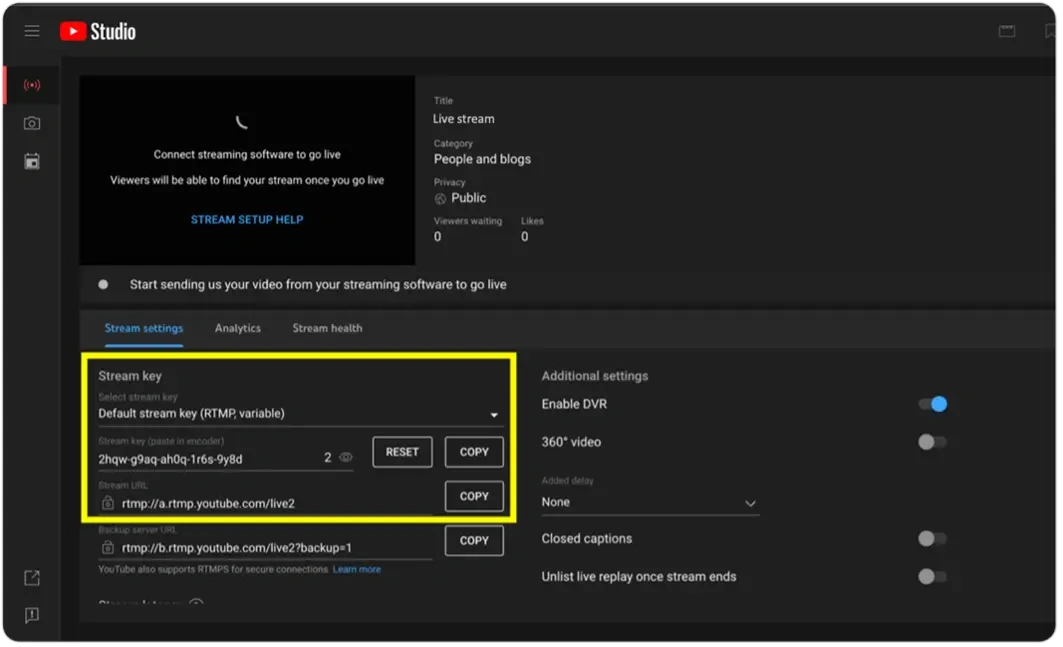Simulcast for YouTube Live