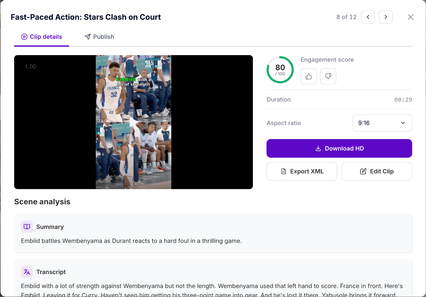 AI Video Clipping Agent — ranked, multi-aspect clips from a long video