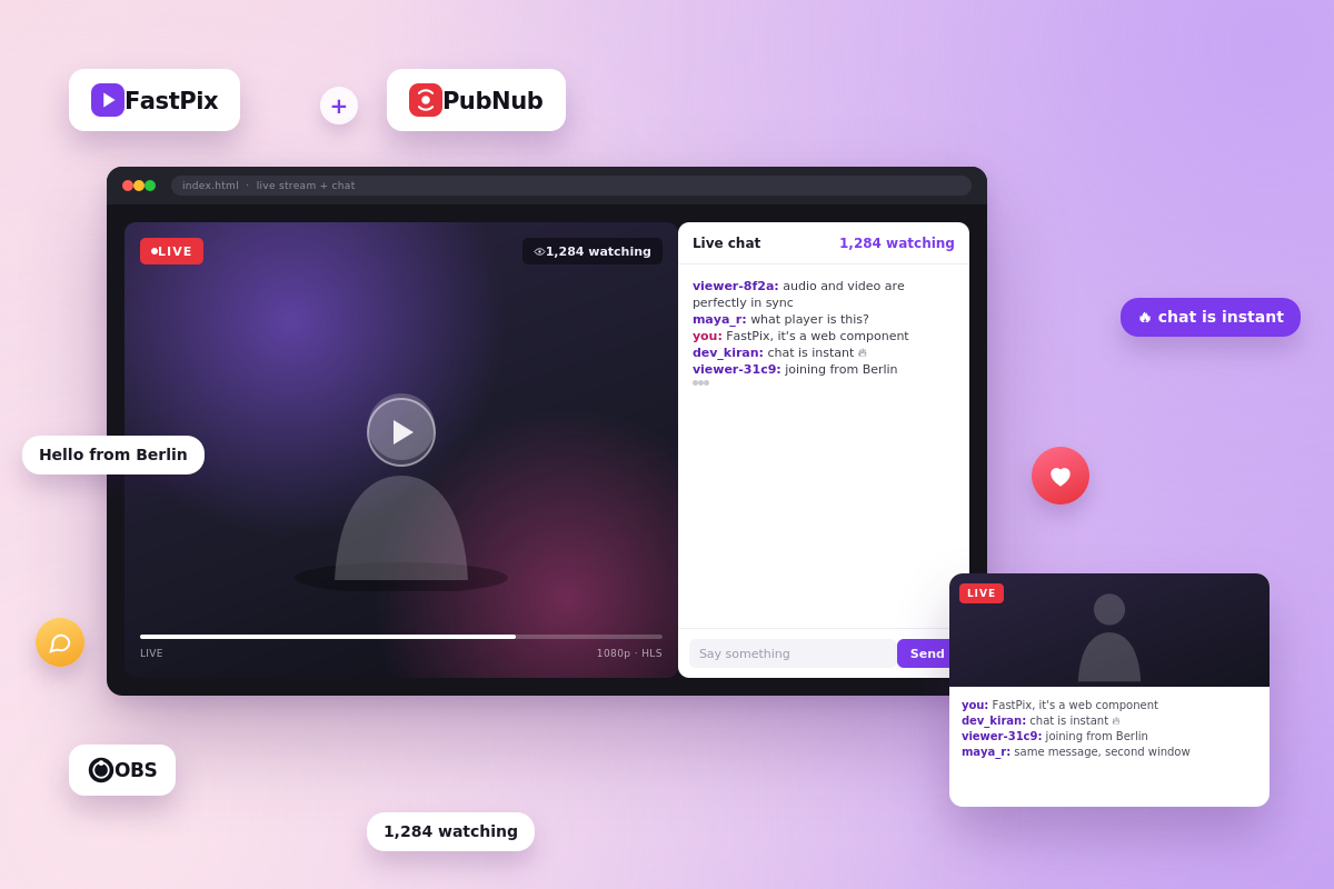FastPix and PubNub: how to build a livestream with live chat