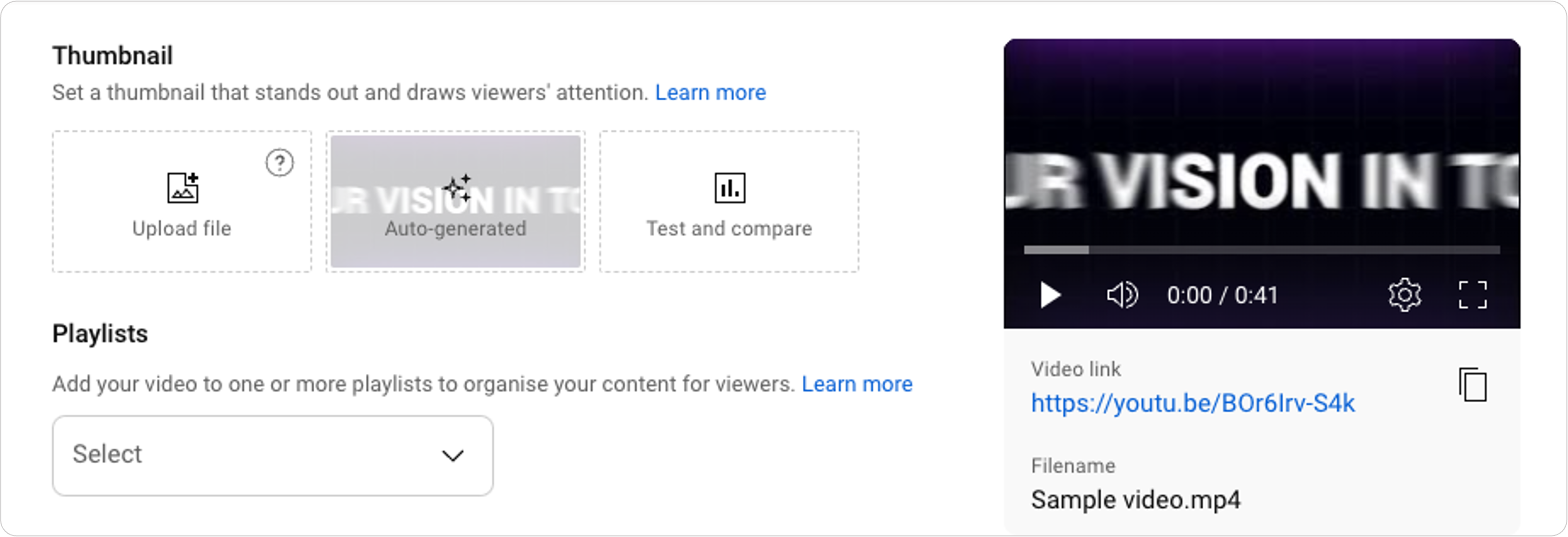 Create automatic or custom video thumbnailsCreate automatic or custom video thumbnails