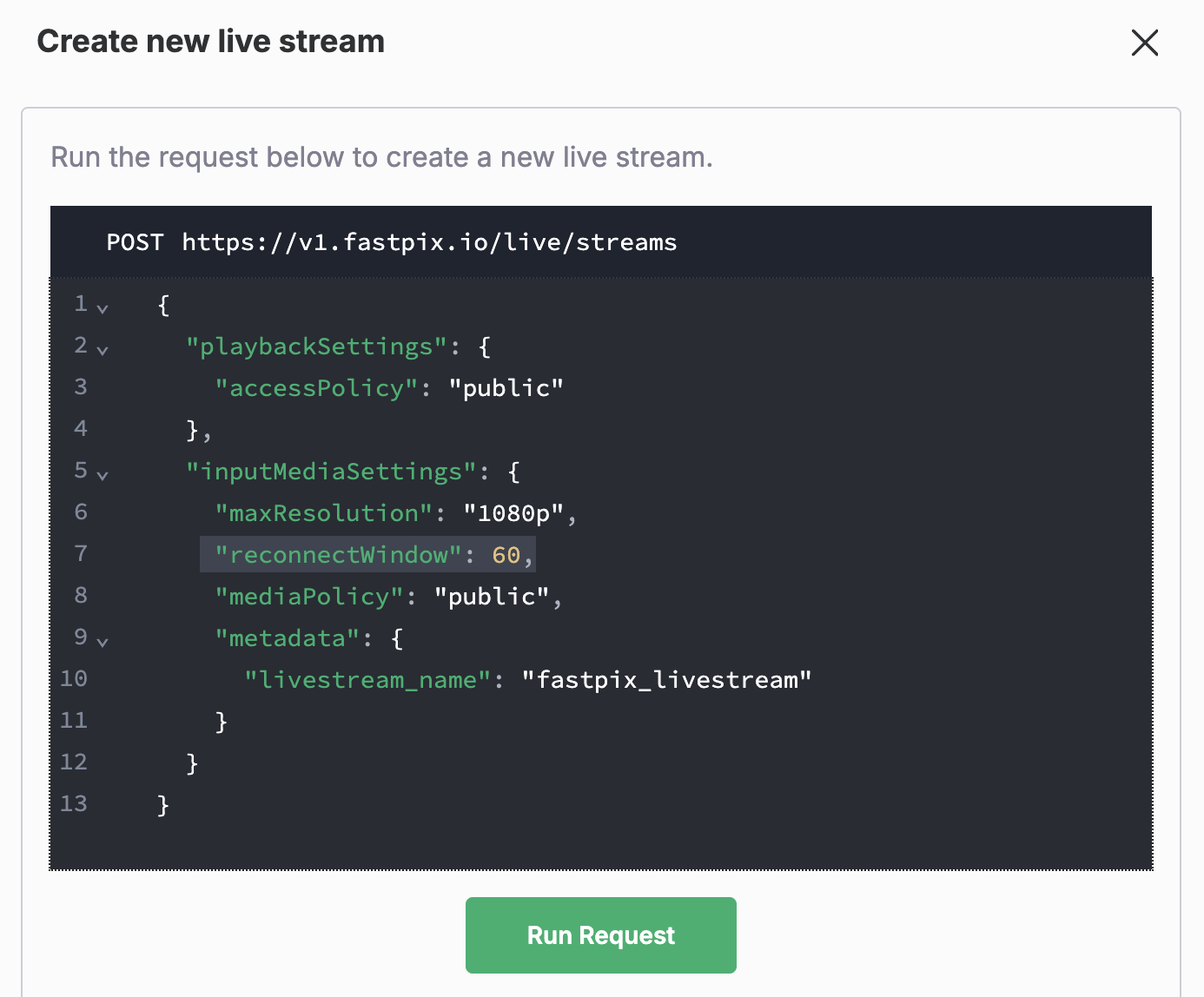 Request payload