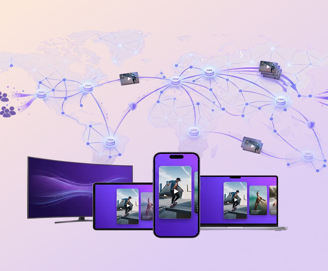 HLS packaging and multi-CDN delivery from 300+ locations