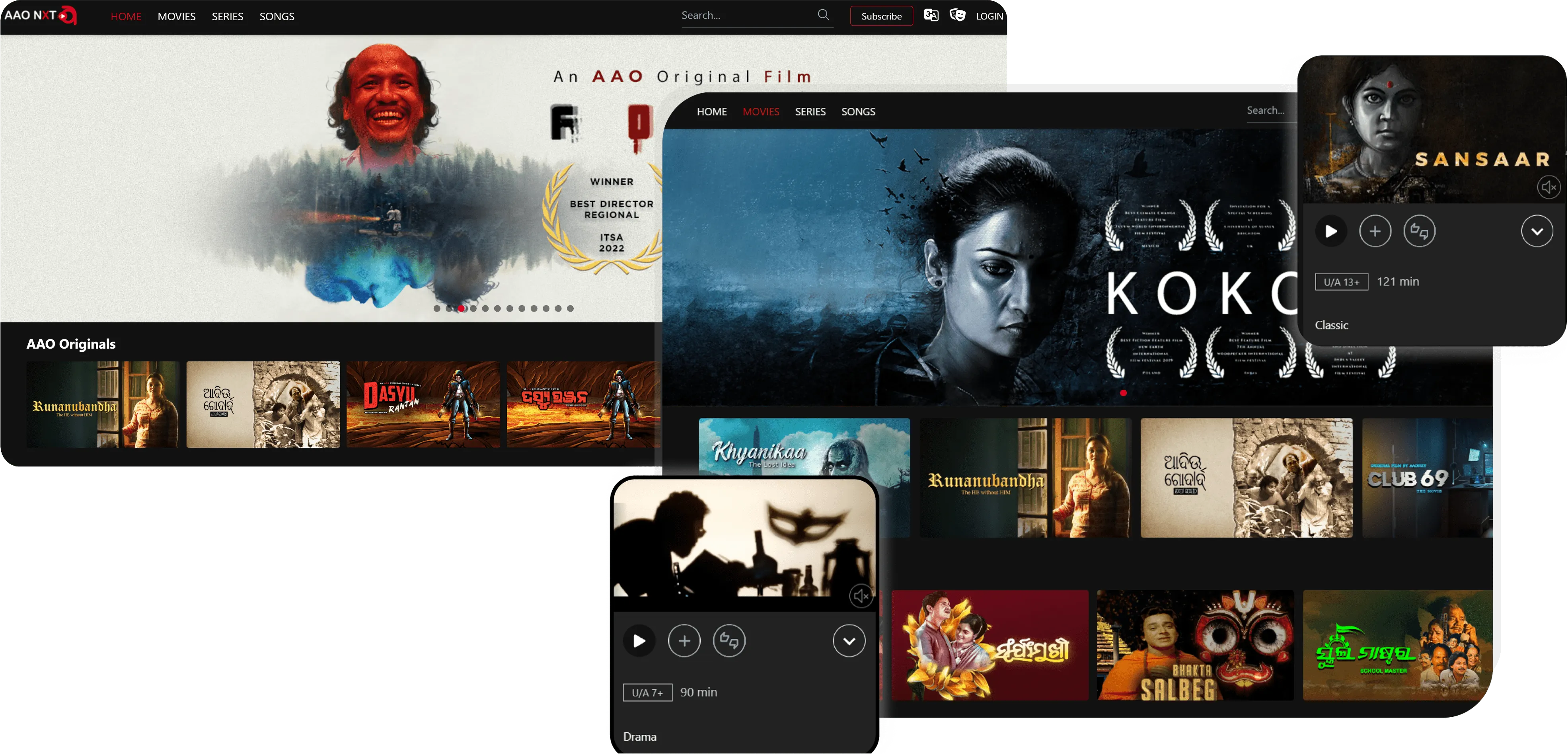 Entertainment OTT Platform with Netflix like style | AAO NXT Regional OTT
