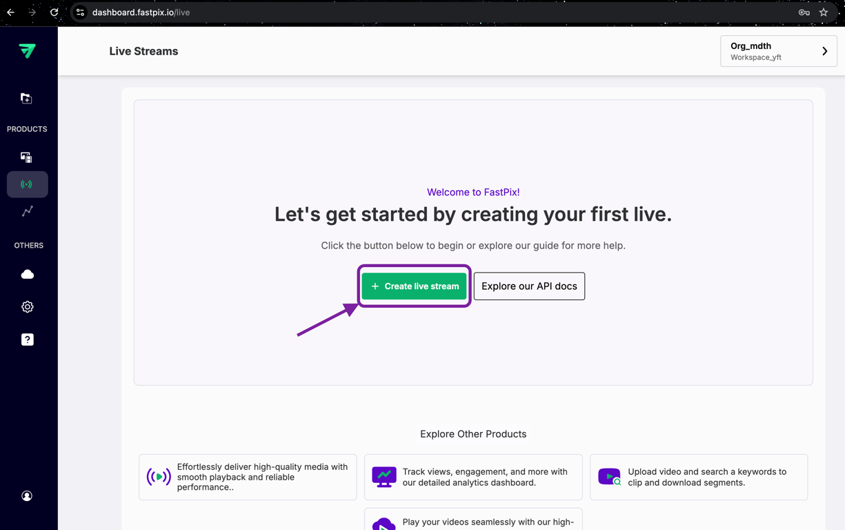 FastPix Live streaming 