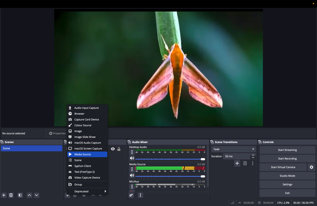 Add your video as a media source