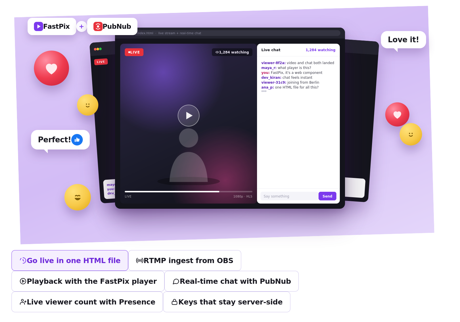 FastPix and PubNub: how to build a livestream with live chat