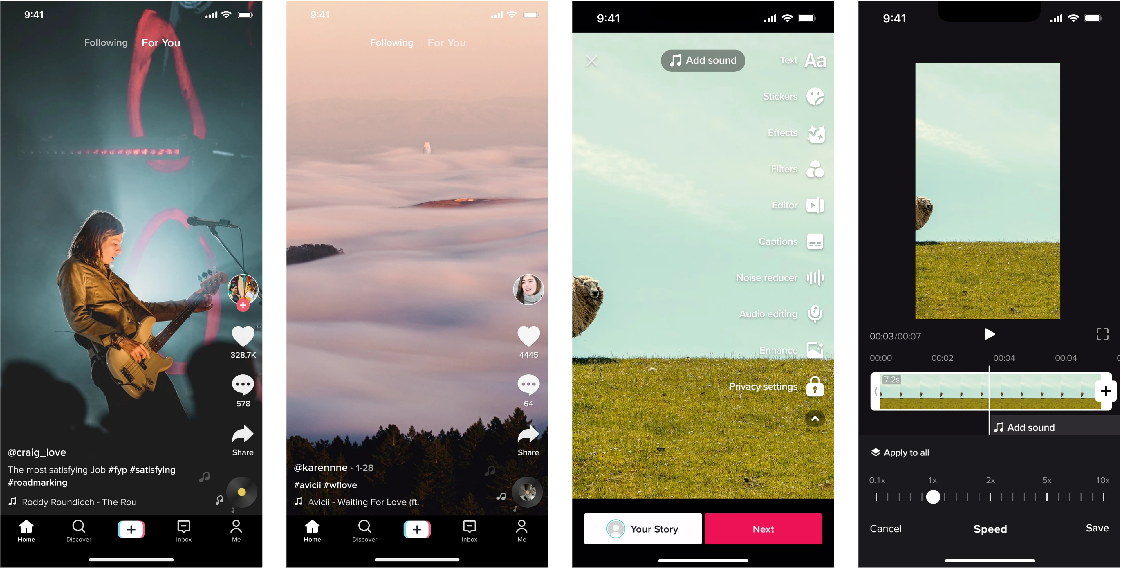 "For You" feed, fun video interactions, and creative tools for your users