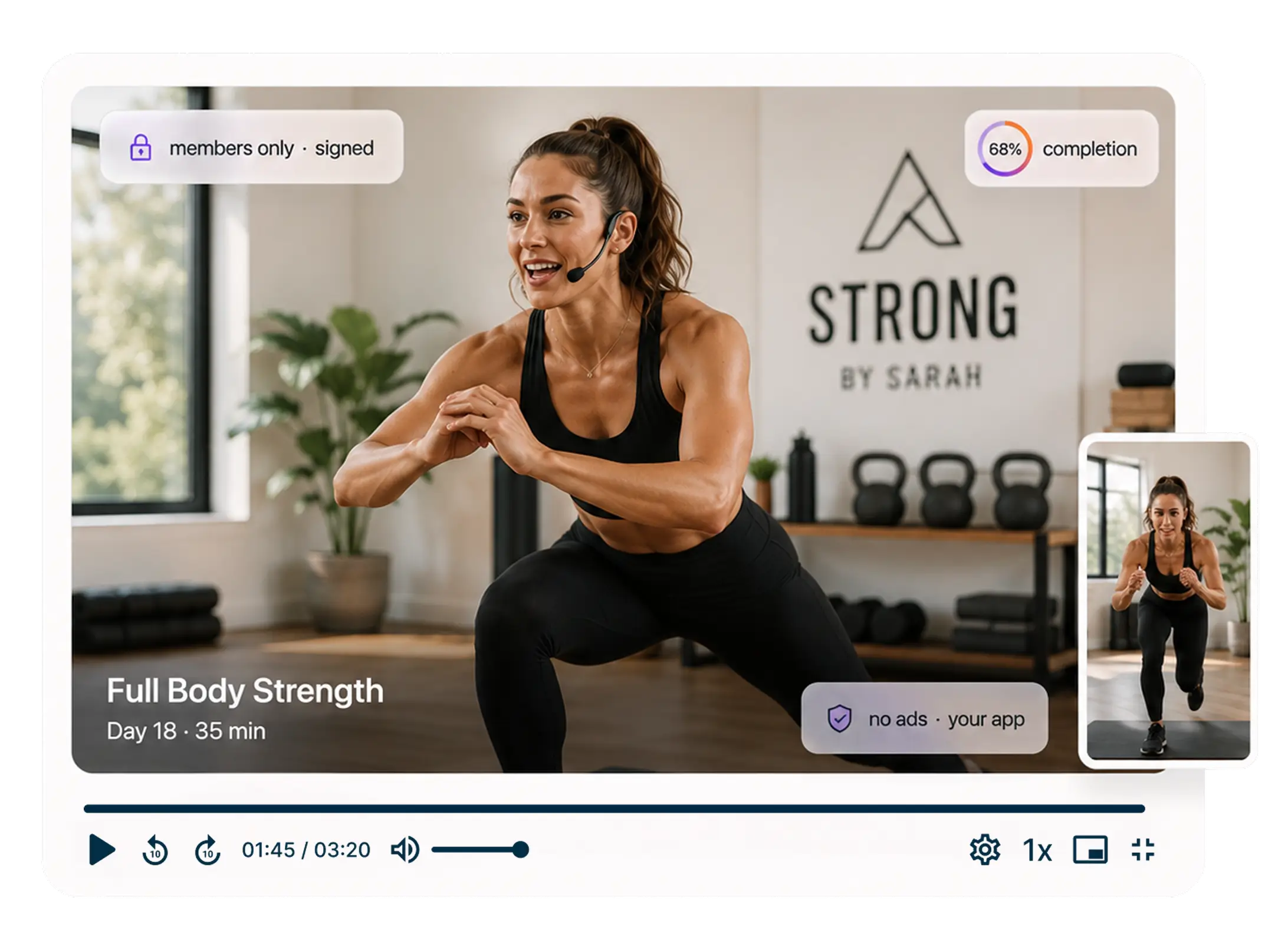 A members-only workout library imported, ordered into programs and measured
