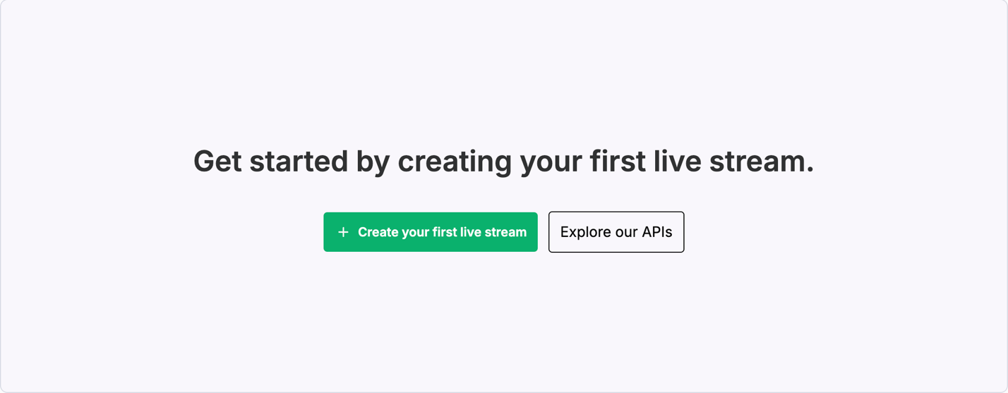 Create your first live stream