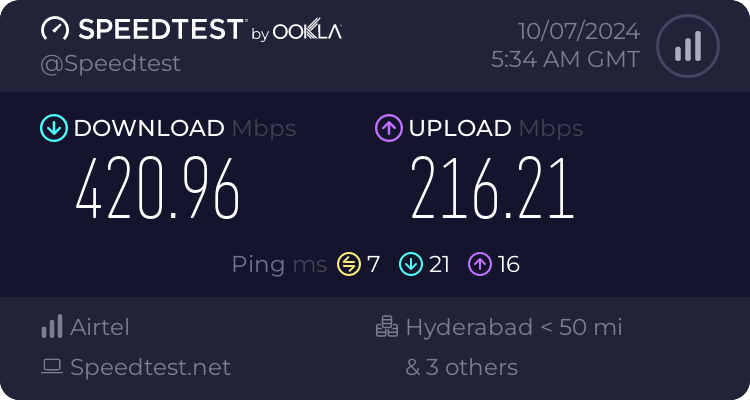 Ookla Speed Test