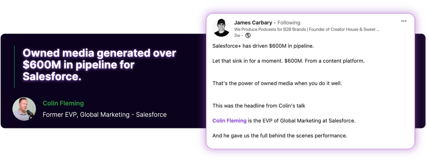 How Salesforce generated ROI from their owned media platform
