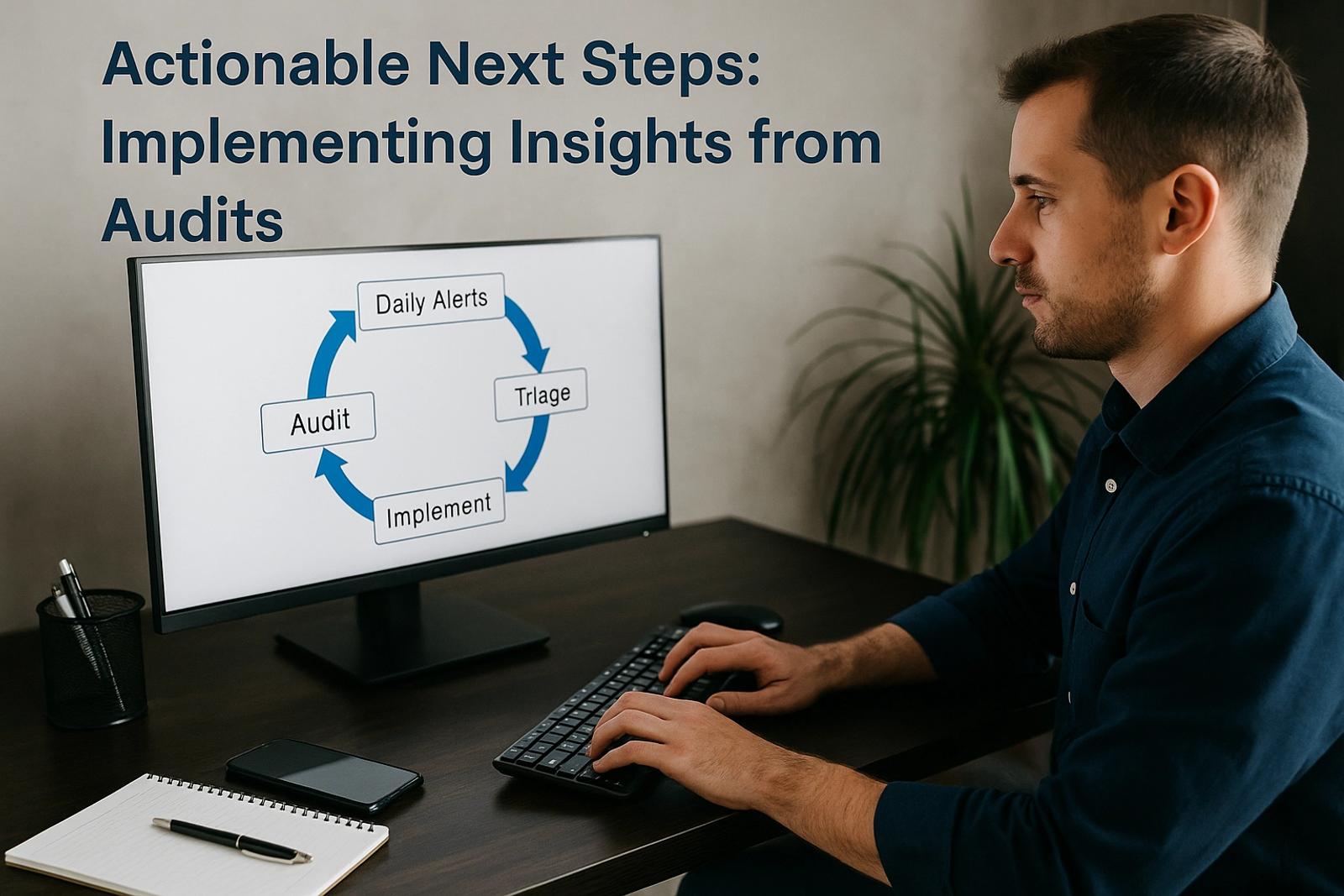 AI-generated image: Create a professional image for the section titled "Actionable Next Steps: Im...