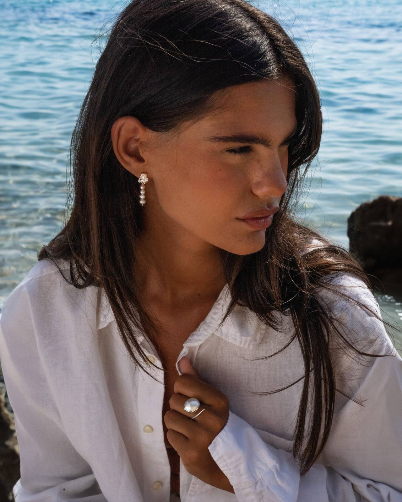 Pinelopi Makri Studio Jewellery Pearl Earrings Ring