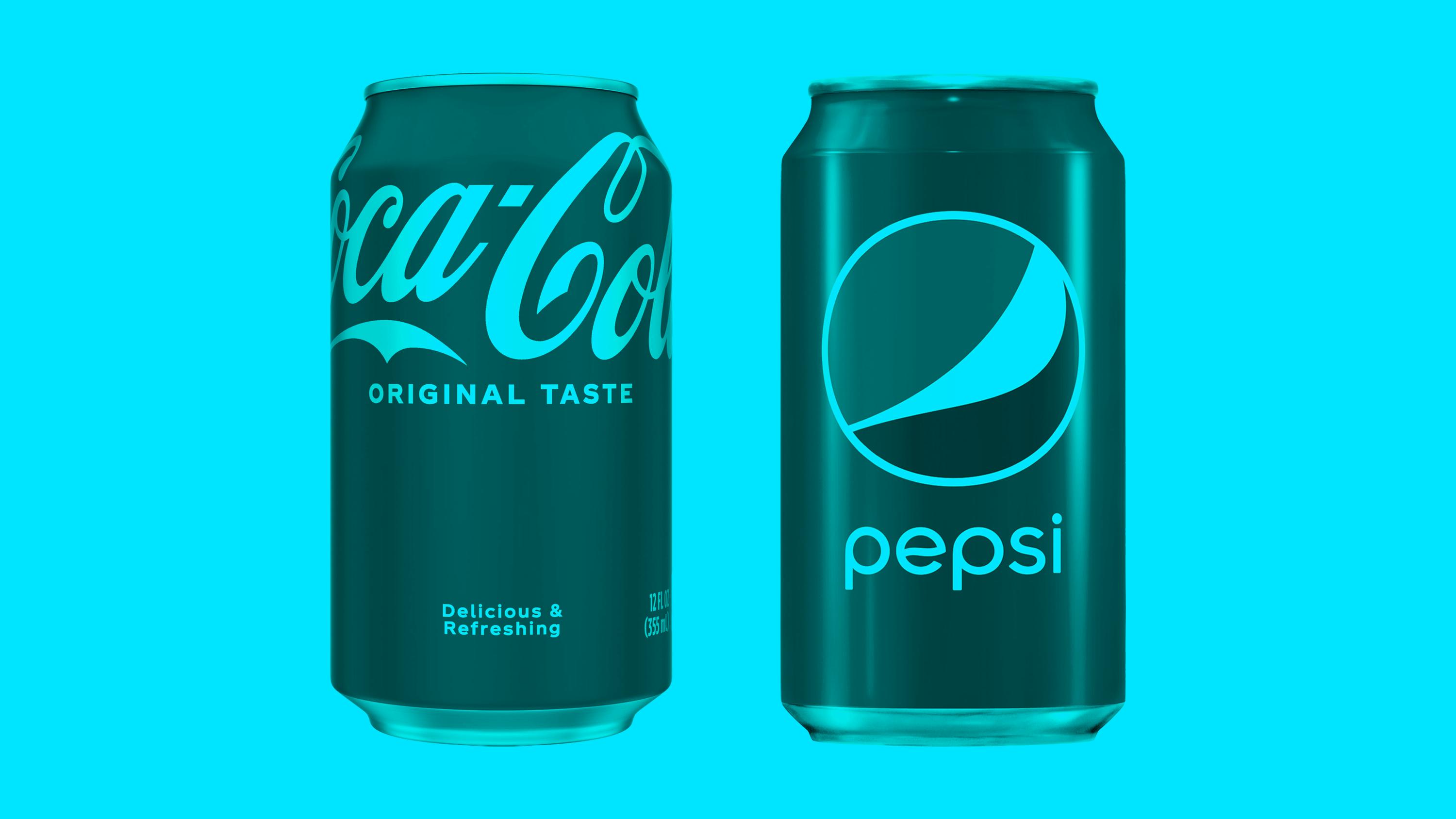 Coca-Cola and Pepsi cans side by side