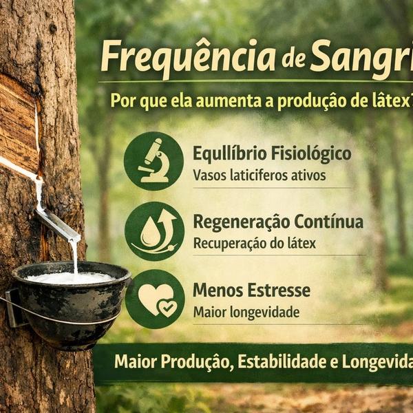 Por que a frequência de sangria aumenta a produção de látex?