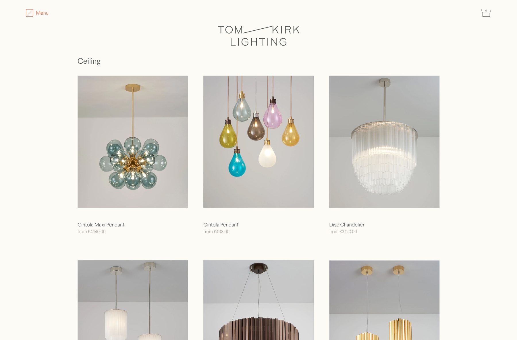 Tom Kirk Lighting website