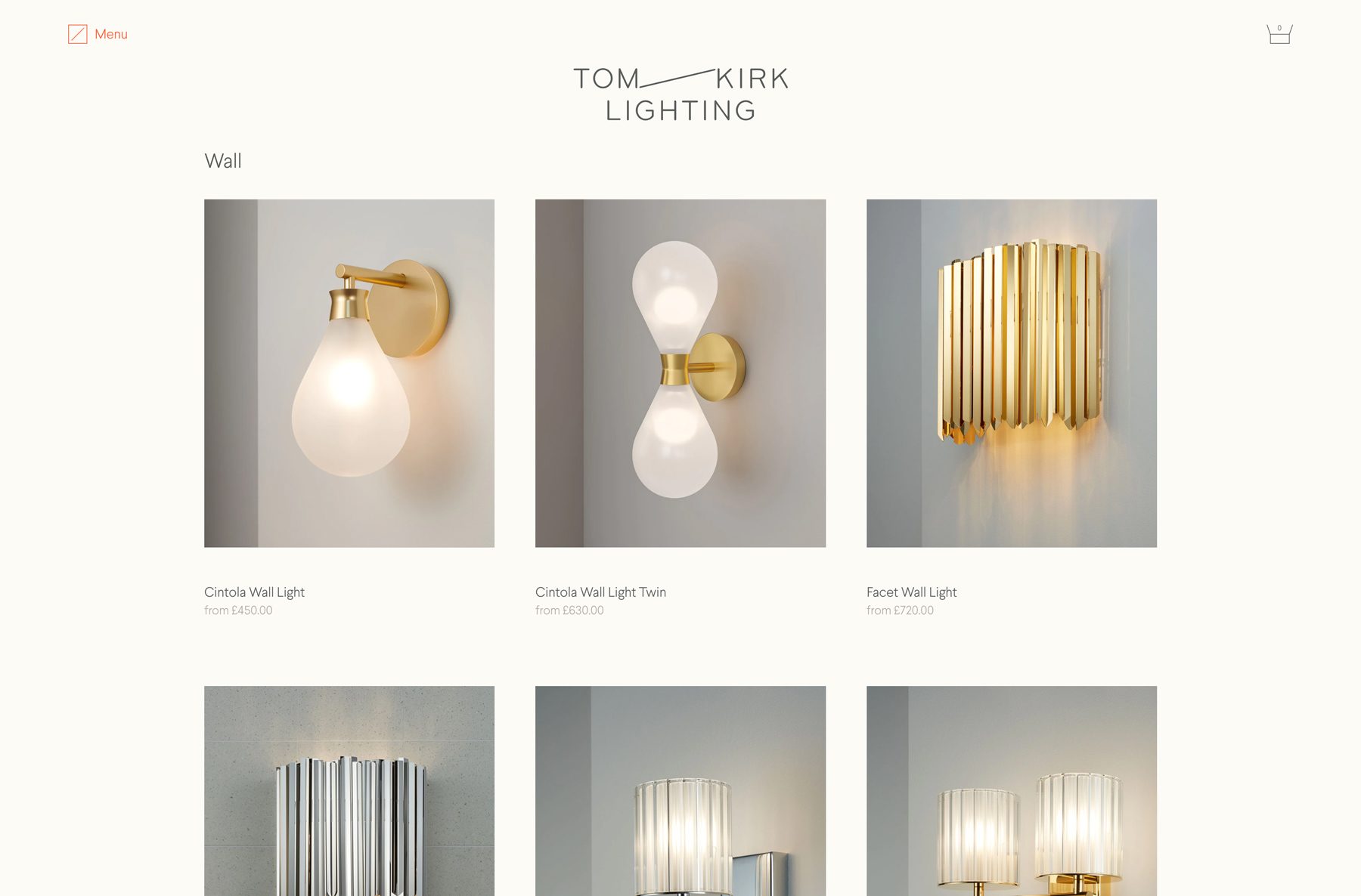 Tom Kirk Lighting website