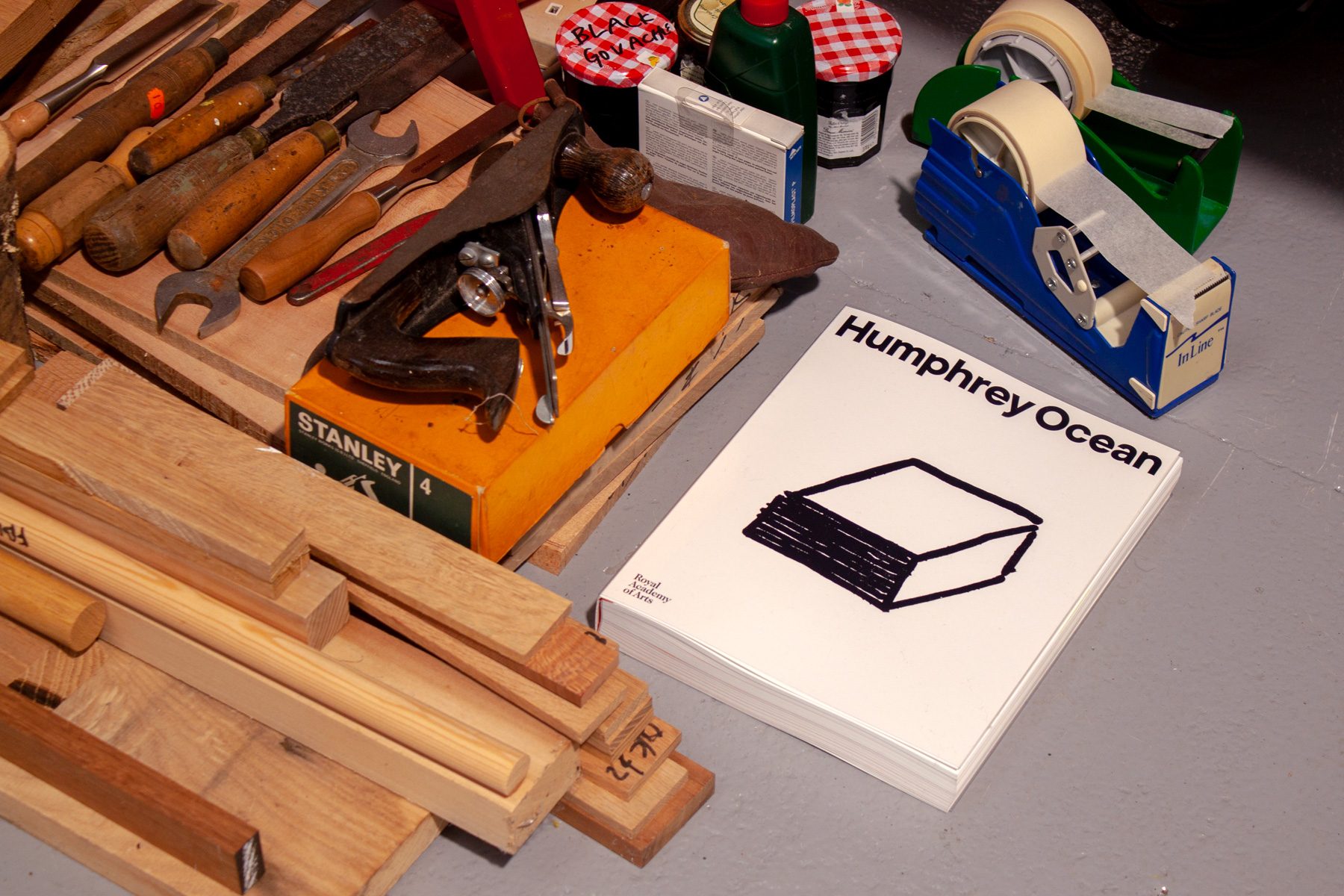 Book photographed in the artist’s studio