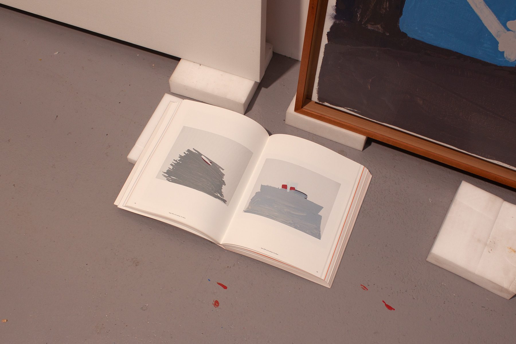 Book photographed in the artist’s studio