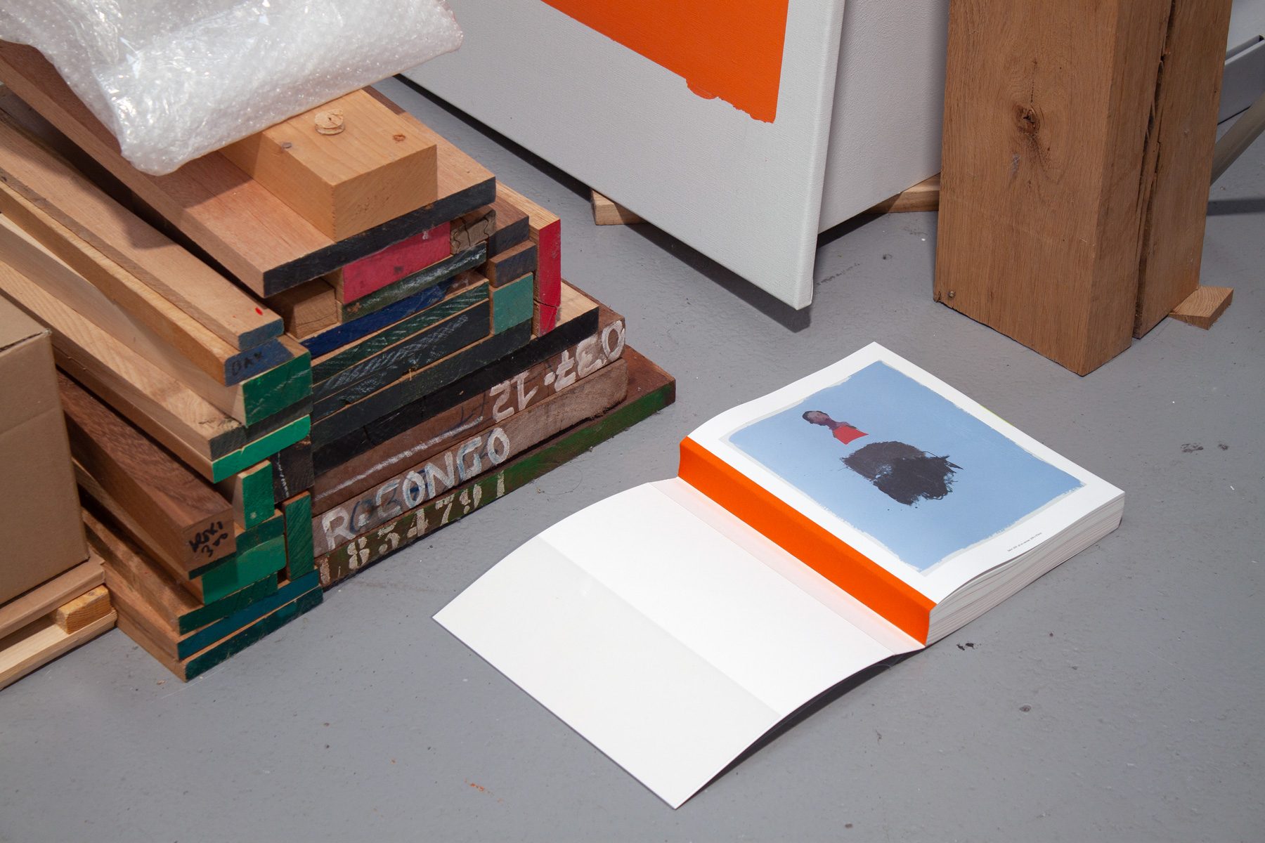 Book photographed in the artist’s studio