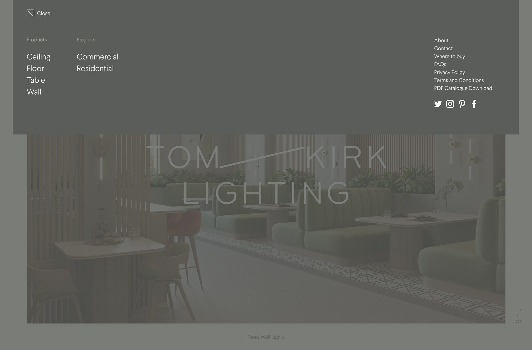 Tom Kirk Lighting website