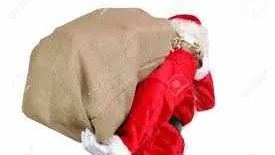 Santa carrying large sack over shoulder