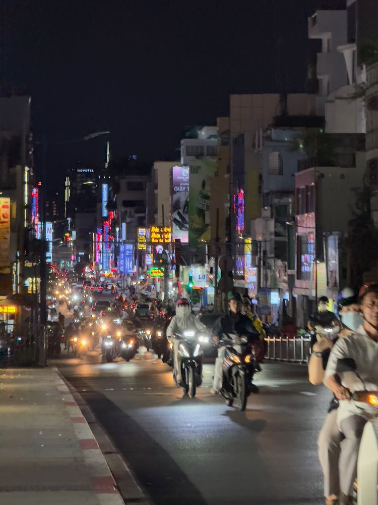 busy street at night