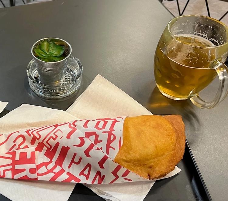 panzerotti and beer