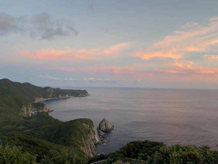 sunset from edge of an island