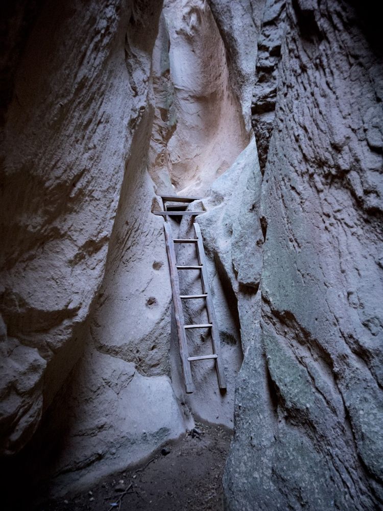 ladder inside cave