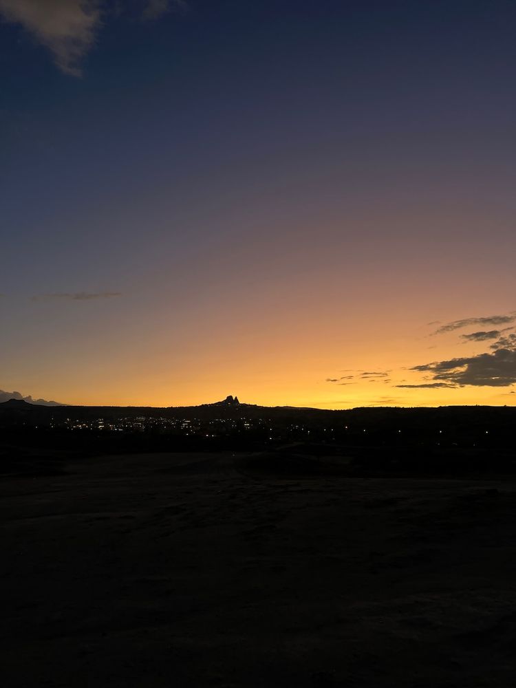 mountain peak silhouette at twilight