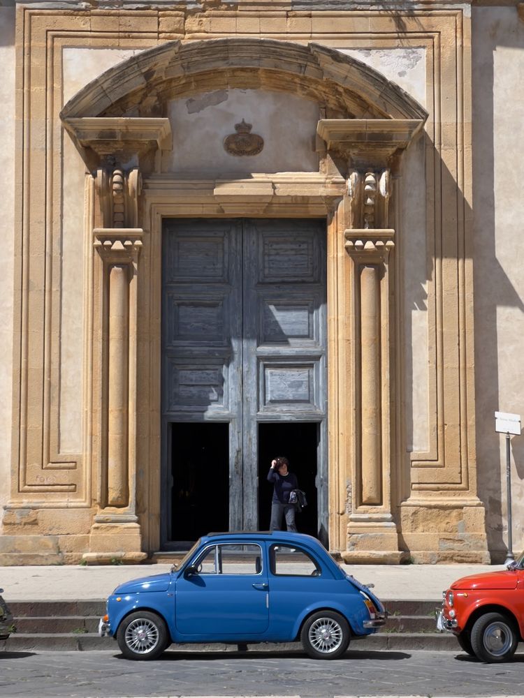 fiat in front of church