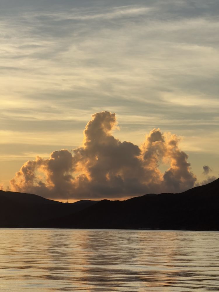 clouds lit by sunset
