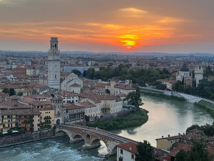 Verona at sunset