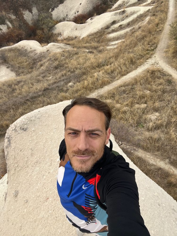 selfie on top of boulder