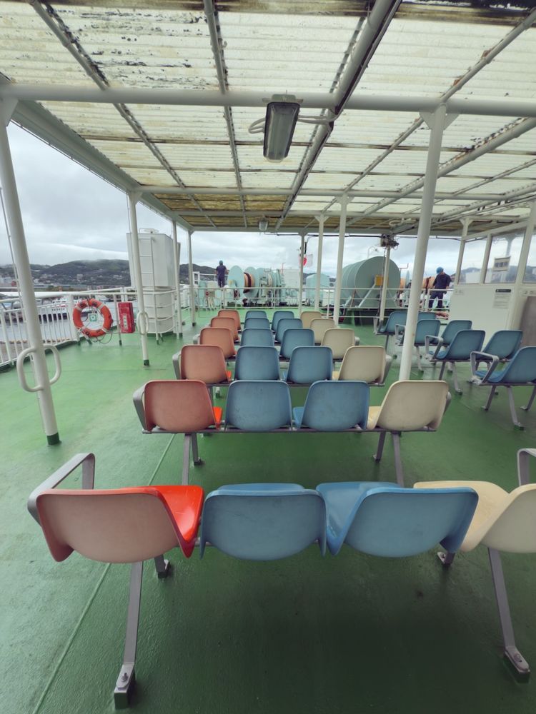 chairs on ferry deck