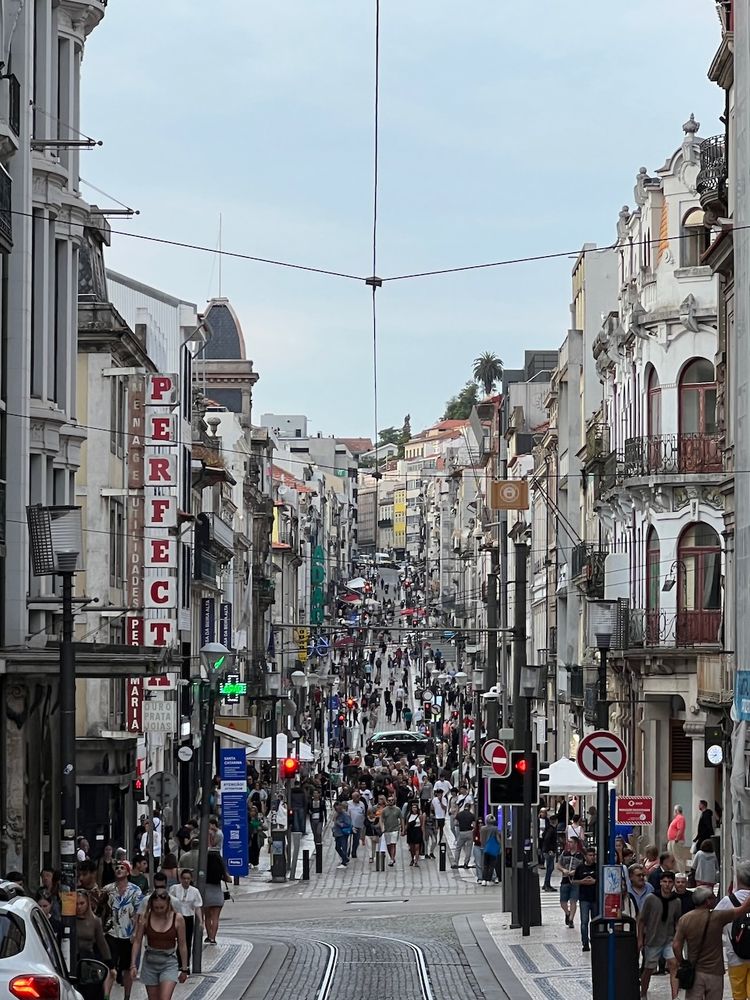 busy street in Porto