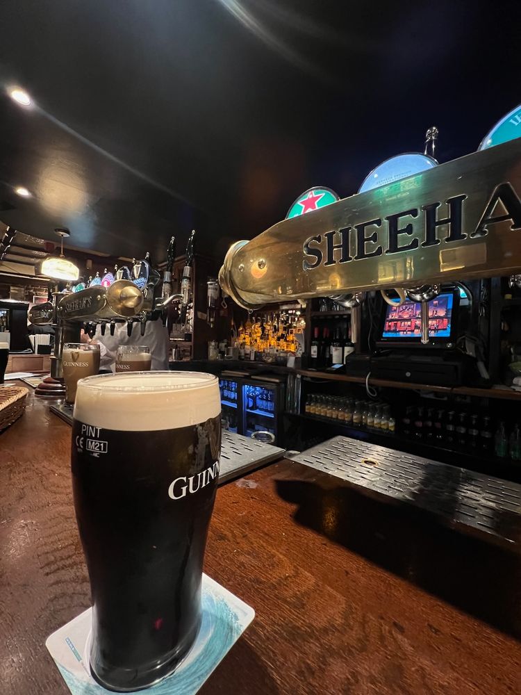 pint of Guinness in an Irish pub