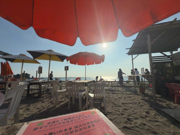 ocean view from beach table