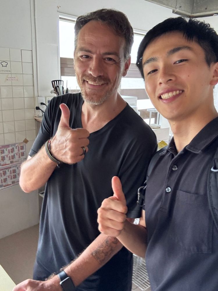 group photo with thumbs up