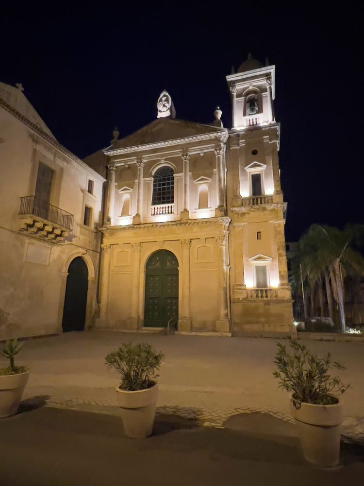 historic building at night