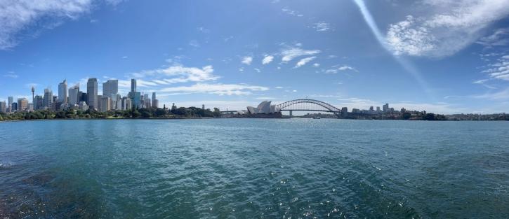 Sydney city with opera house and bridge