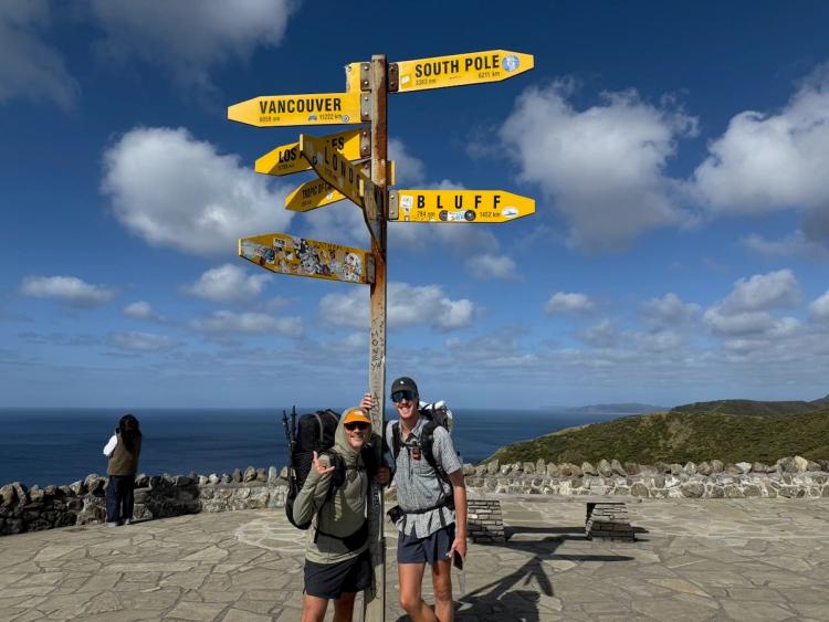 two hikers at the start of te araroa