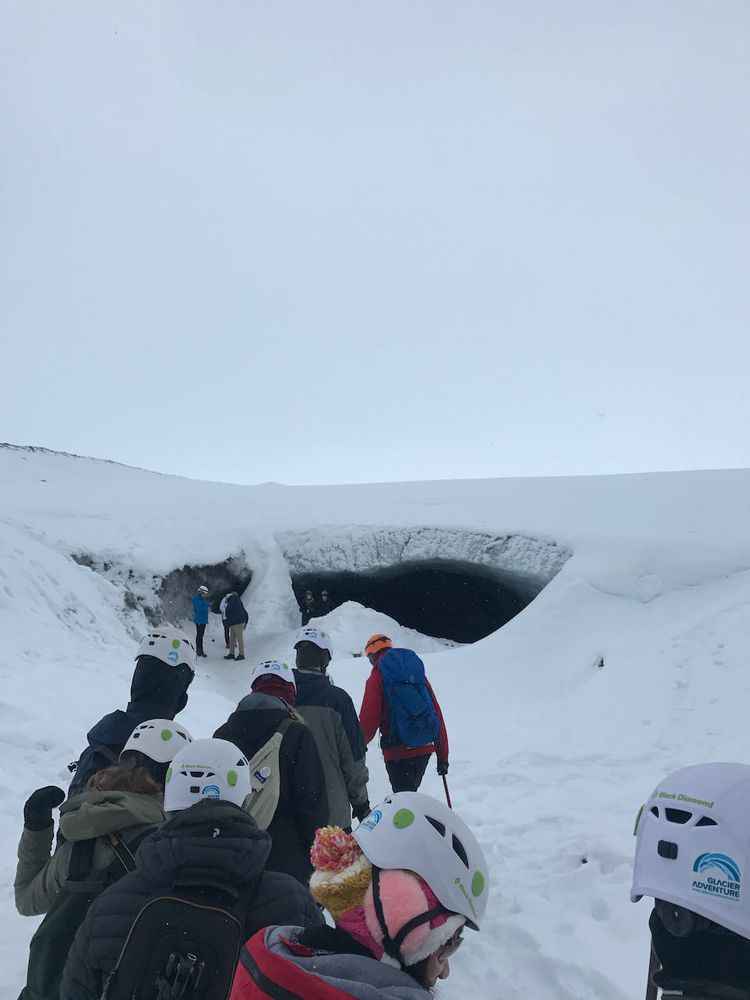 hiking a glacier