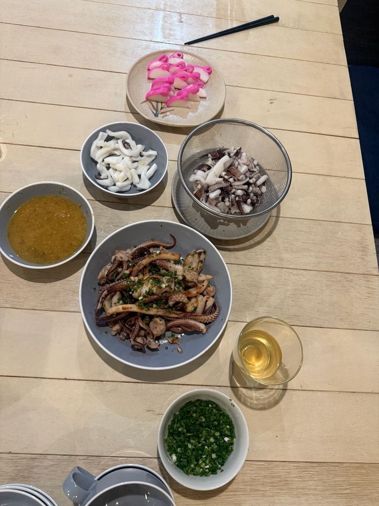 various dishes of squid