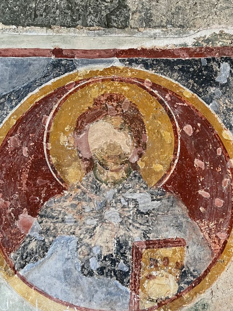 defaced fresco in byzantine church