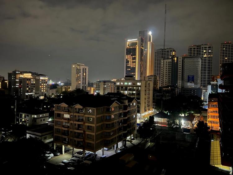 high rises of nairobi at night