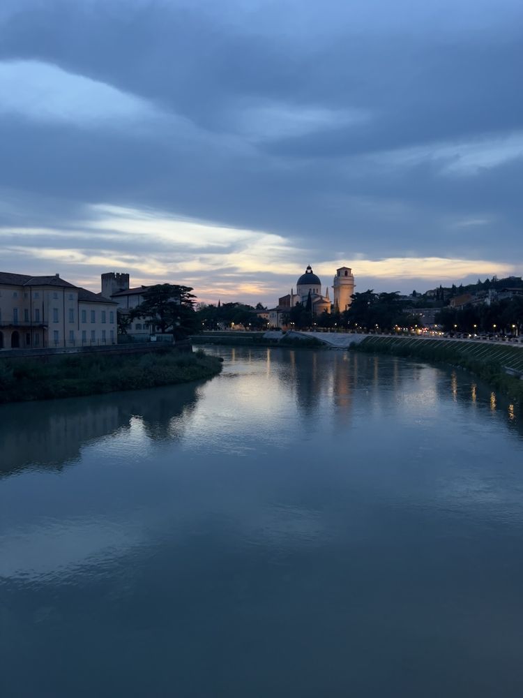 Adige river at dusk