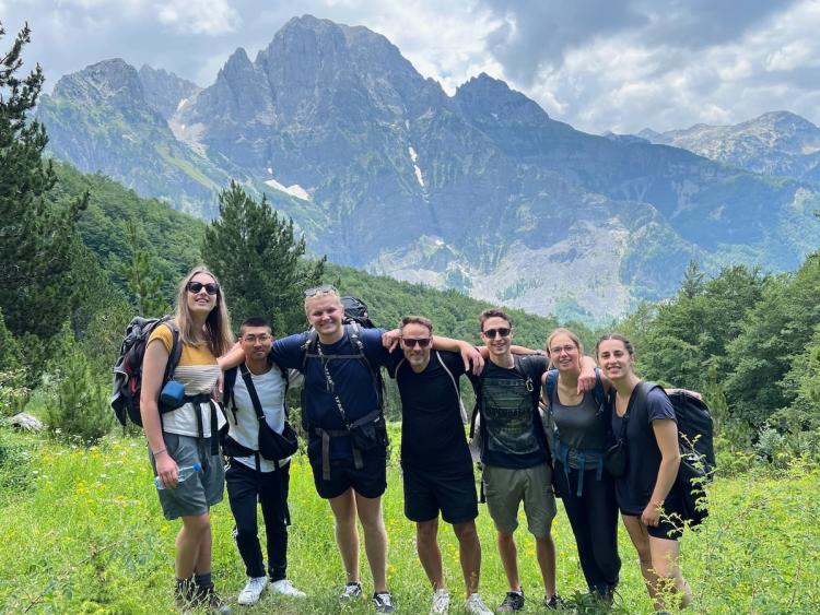group photo in mountains